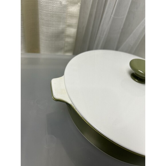 Vintage Corning Ware USA Made Avocado Green Casserole Dish w/ Lid 10 in - Picture 4 of 7
